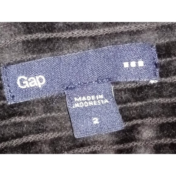 GAP Women's Skirt 2 Flowy Pencil Codu Zip Striped Black  Short - Picture 2 of 4